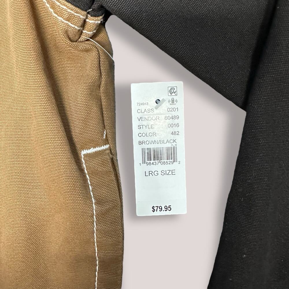PacSun Brown/Black Contrast Stitch Canvas Zip Jacket - Men’s Size Large - Picture 3 of 7